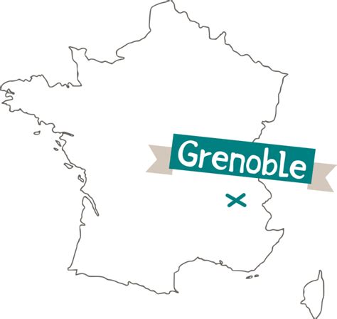 carte de france avec localisation de grenoble